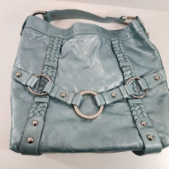 Isabella Fiore  Slouchy Light Teal Tote Bag - Picture 6 of 13